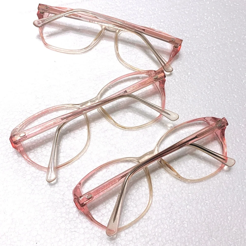 80's Vintage Pink Pastel Large Eyeglass Frames Pale Fair Freckled Girl